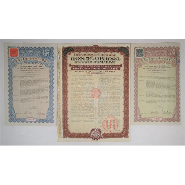 Chinese Bond Assortment, 1925 and 1938