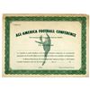 Image 1 : All-America Football Conference, ND (ca.1930s), Specimen Certificate and Possibly Unique