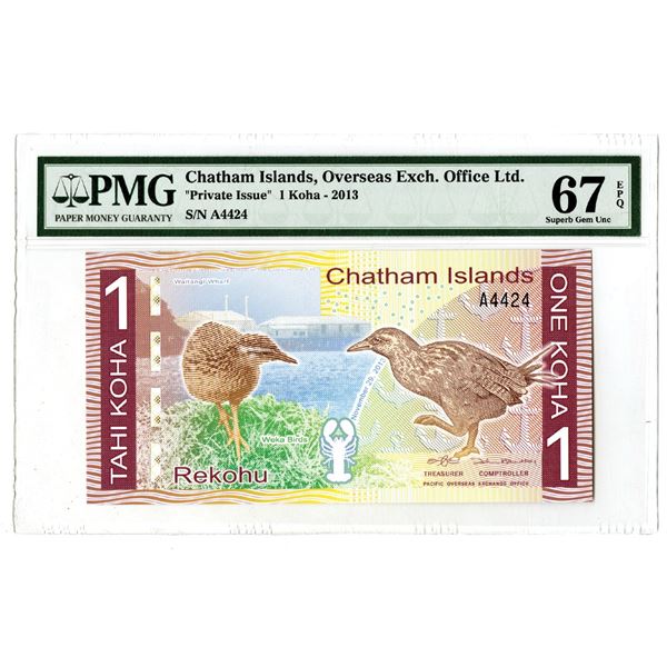 Chatham Islands, Overseas Exchange Office, Ltd., 2013, Private Issued Banknote