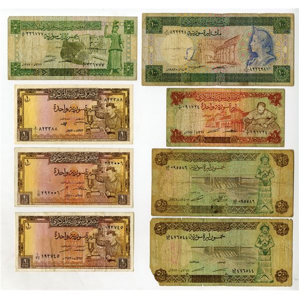 Central Bank of Syria, ca.1963 - 1990s, Group of Issued Banknotes