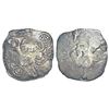 Ancient India: Archaic silver punch-marked coin - middle Ganges valley region, 'Sahet-Maheth hoard' 