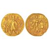 Ancient India: Kushans - gold dinara of Vasishka (c.249-265 AD), Göbl 557, 7.84g. Obv: Nimbate diade
