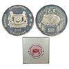 Foreign: Singapore, Lunar year series-year of the Pig, Proof pied fort 2-ounce silver 10 dollar, 199