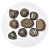 Foreign: Thailand, gun metal coins (9), so called bullet money, 5.49g to 9.80g, various marks. (9 co