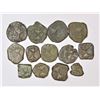 Image 1 : Large Lot: A group of 13 Western Kshatrapa copper coins of Bhumaka, various types and weights. (13 c