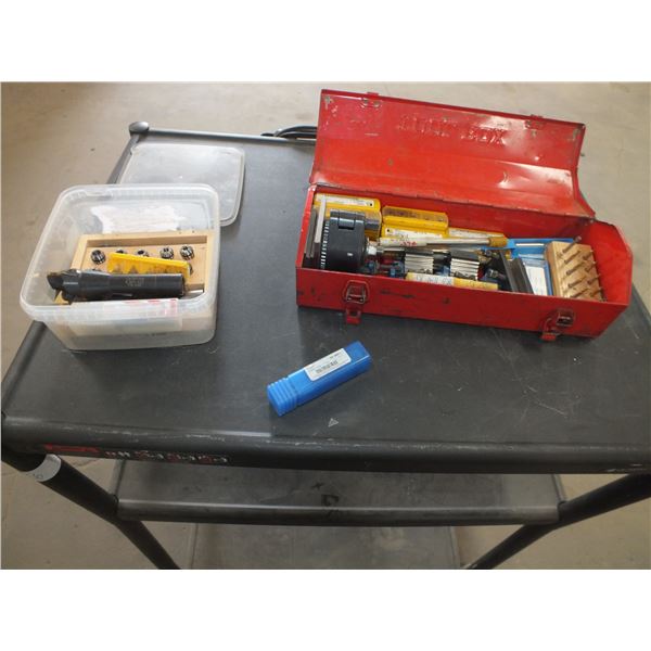 Red Tool Box & 1 Small Box Of Milling Tools