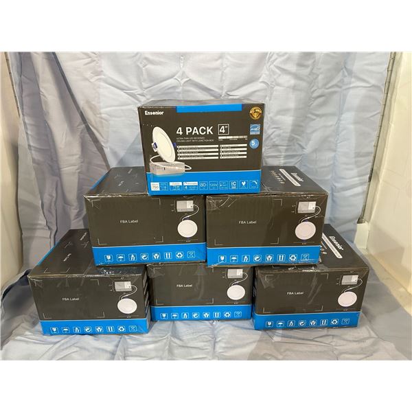 6 boxes of LED recessed ceiling lights (4 per box)