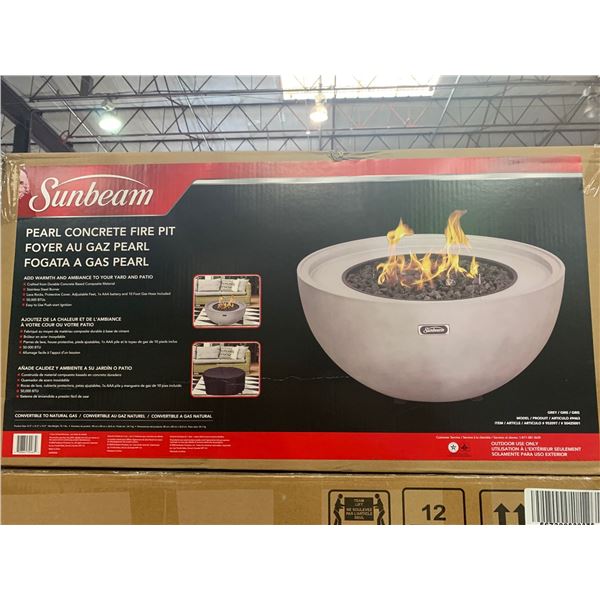 New Sunbeam Pearl Concrete Fire Pit propane or natural gas (comes w/ cover)