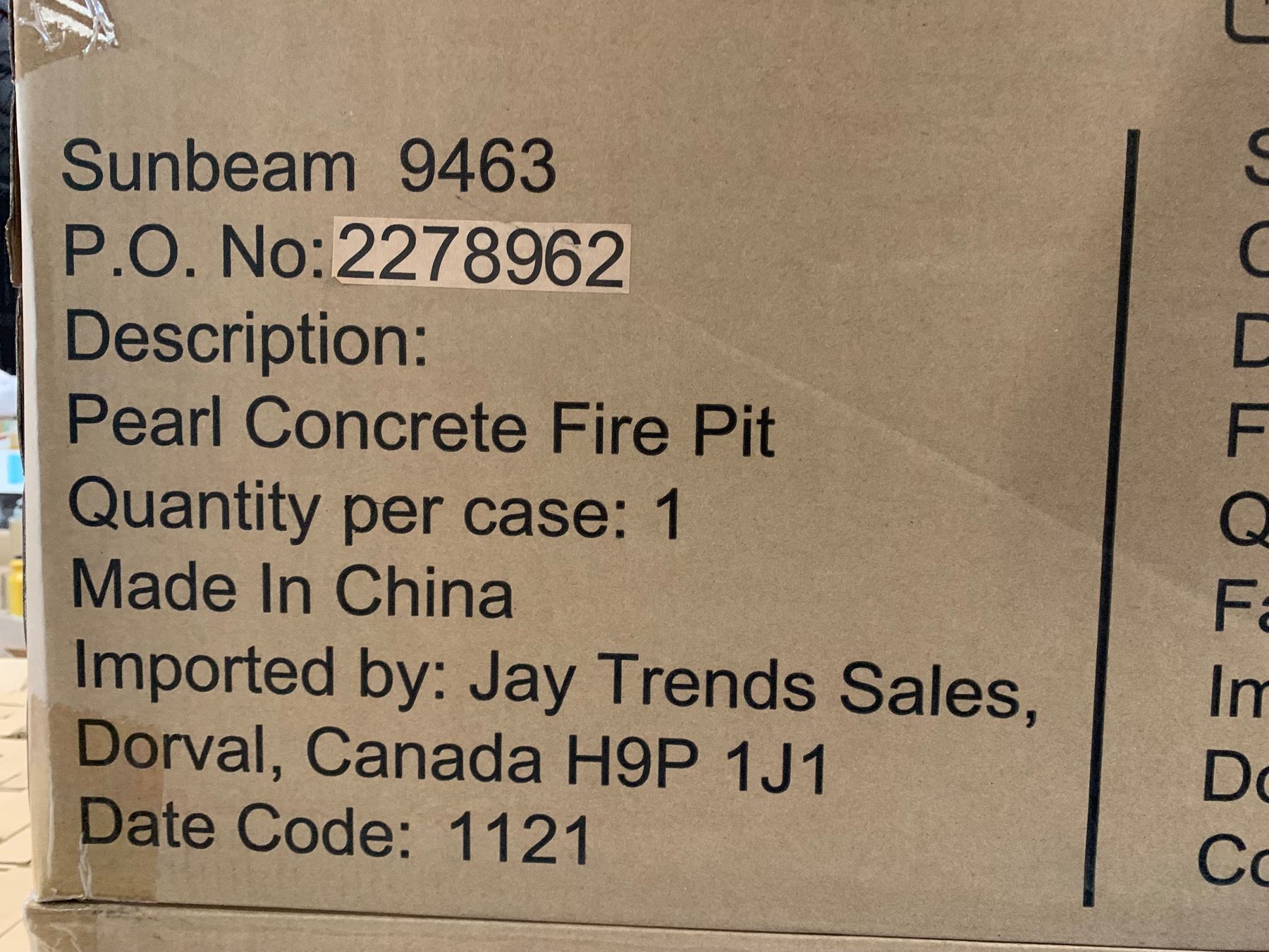 New Sunbeam Pearl Concrete Fire Pit propane or natural gas w/ cover)