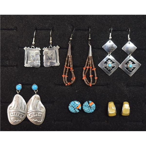 GROUP OF NATIVE AMERICAN EARRINGS