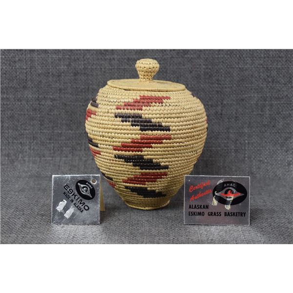 ESKIMO INDIAN LIDDED BASKET