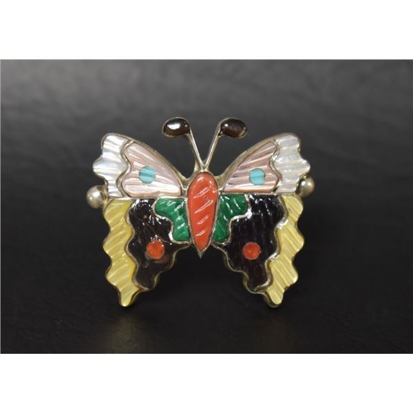 ZUNI INDIAN SILVER RING (T PINO)
