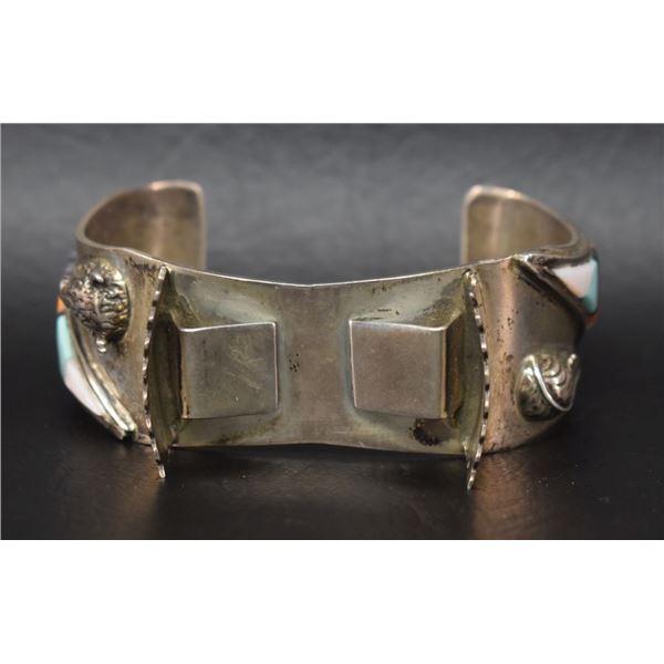 NAVAJO INDIAN SILVER WATCH BRACELET