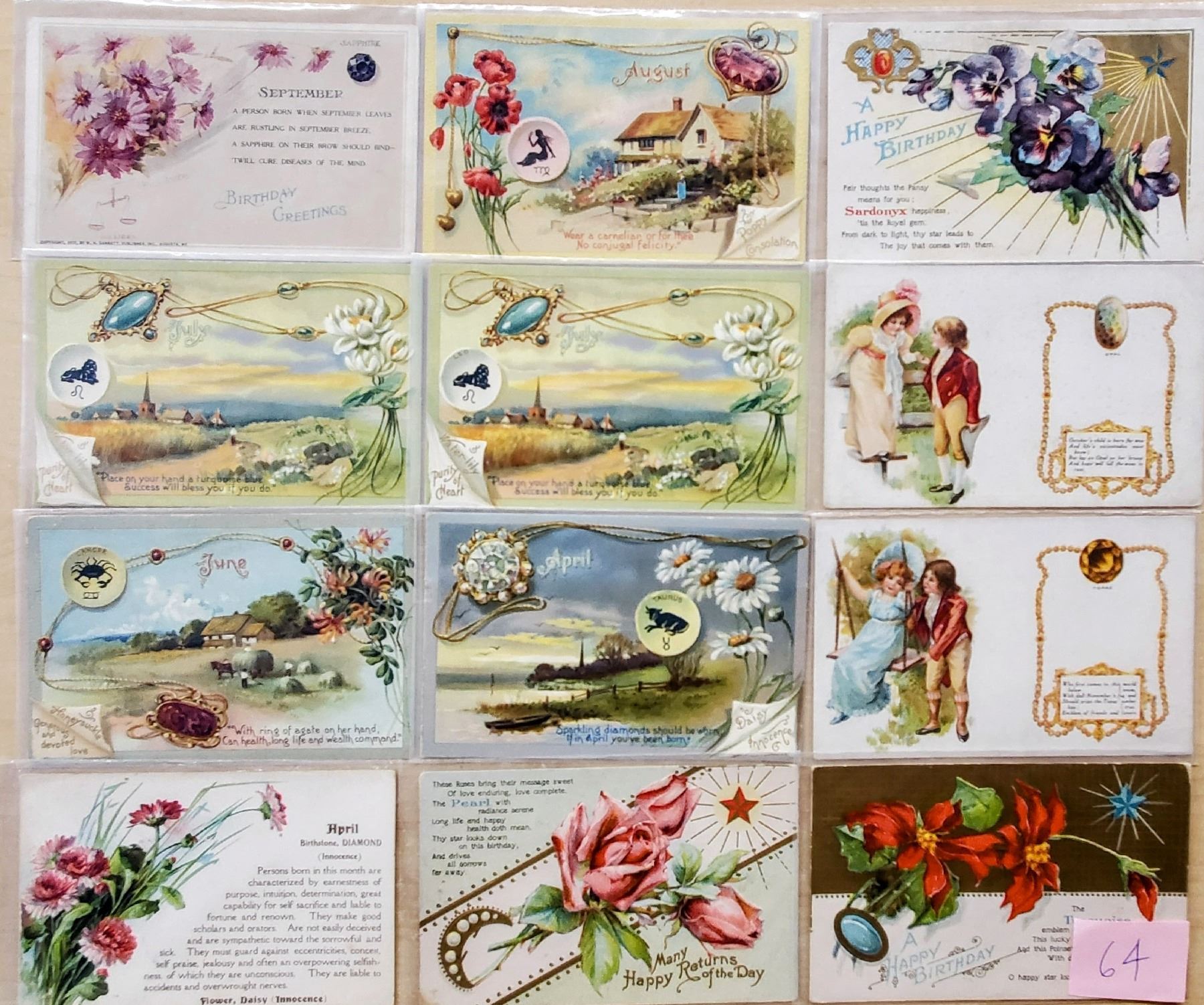 Birthstones Months Your Fortune 50 Postcards Birthstones months your fortune 50 postcards