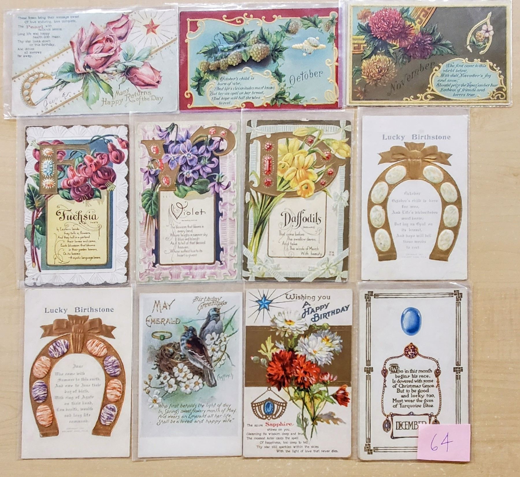 Birthstones Months Your Fortune 50 Postcards Birthstones months your fortune 50 postcards