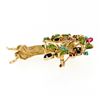 Image 4 : 14k Gold 2.96 ctw Multi Colored Natural Gemstone Detailed Lady Wreath Pin Brooch