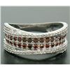 Image 1 : NEW Ladies 14k Gold 1.00 ctw Round White & Brown Diamond Wide Crossover Band Rin