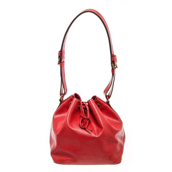 Louis Vuitton Red Epi Leather Petit Noe Shoulder Bag