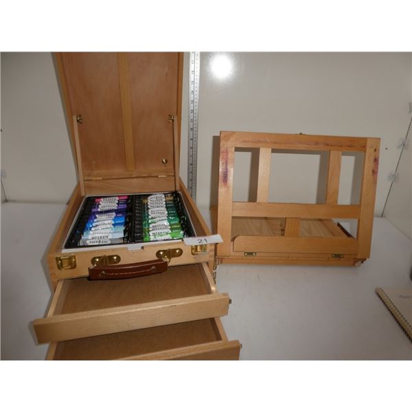 artist/painter kit w/ paint & easel
