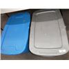 Image 1 : Rubbermaid totes both with lids