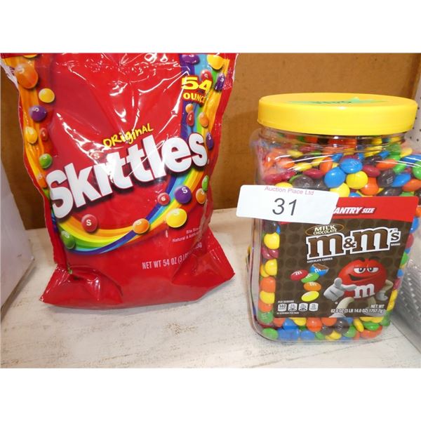candy: skittles (3lb) & m&m's (3lb)