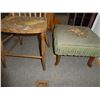 Image 2 : wooden chair & stool/ottoman