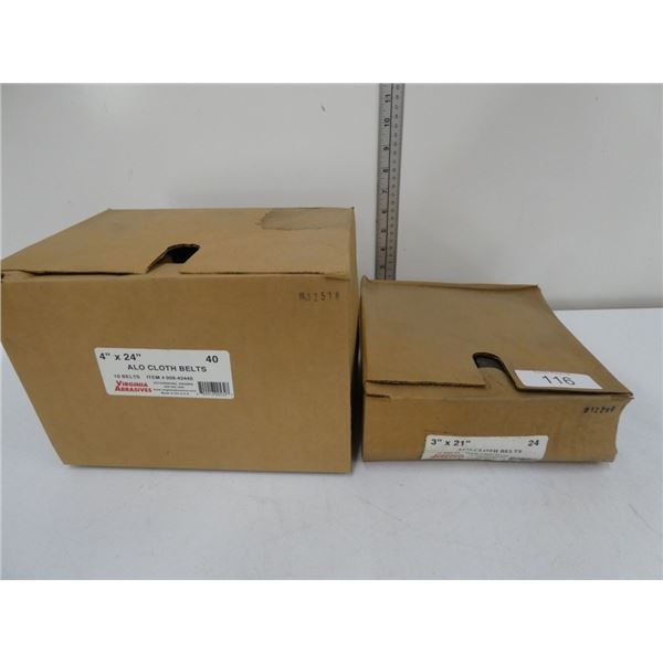 4"x24" & 3"x21" alo cloth sanding belts