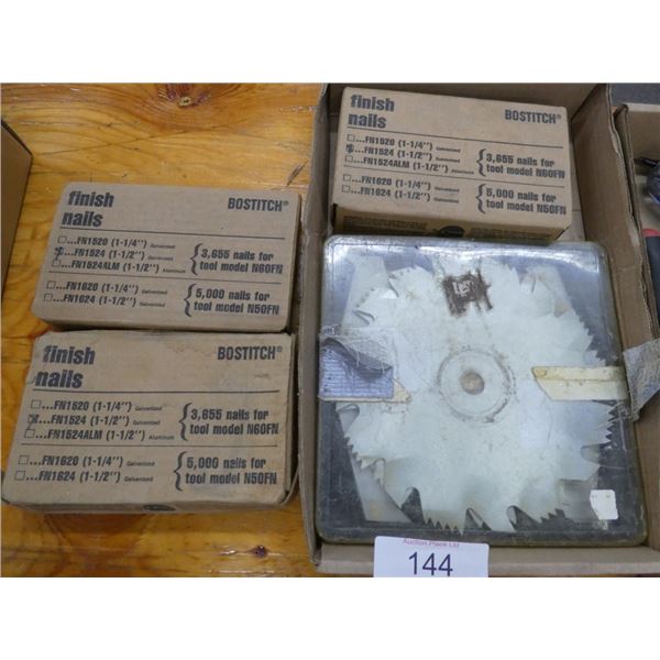Bostitch finish nails 1.5", saw blades