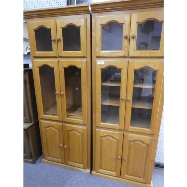 wooden china cabinets/display cases