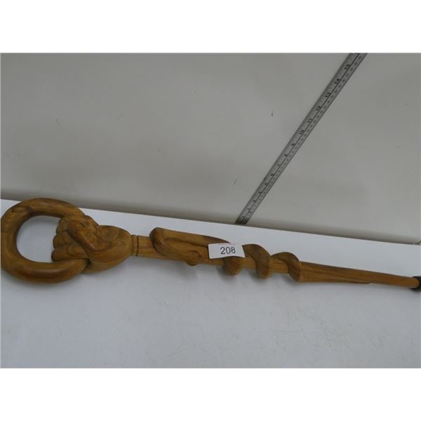 carved wooden cane