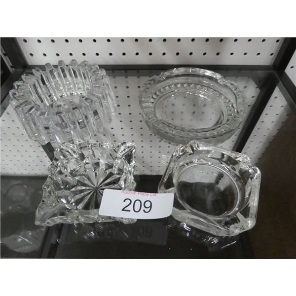 Vintage glass ashtrays