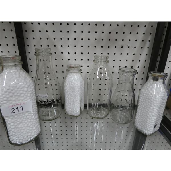 Vintage glass milk bottles