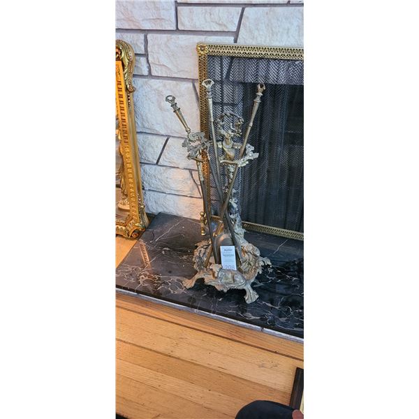 Fireplace Screen and Brass Tools B