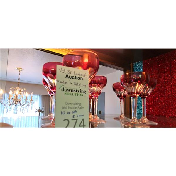 Val St Lambert Crystal Goblets A