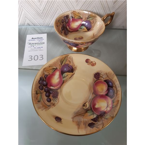 Aynsley Orchard Gold Tea Cup & Saucer A