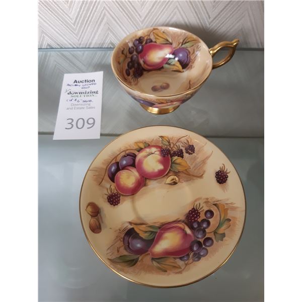 Aynsley Orchard Gold Tea Cup & Saucer A