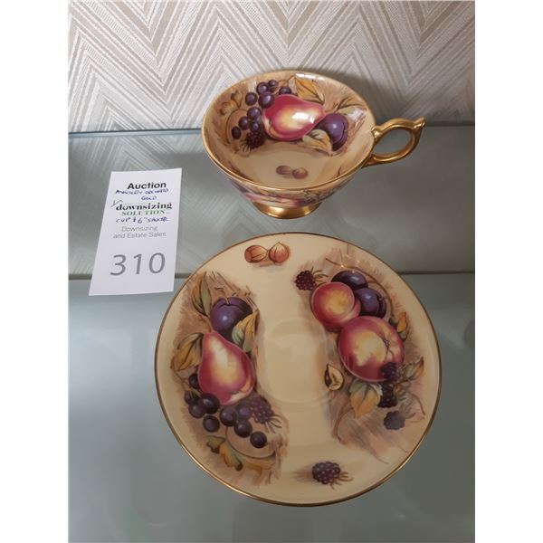 Aynsley Orchard Gold Tea Cup & Saucer A