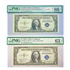 Image 1 : (2) 1935 $1 Silver Cert.'s PMG