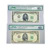 Image 1 : (2) 1950 $5 Fed Reserve Notes PMG