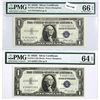 Image 1 : (2) 1935 E $1 Silver Cert.'s PMG