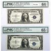 Image 1 : (2) 1935 E $1 Silver Cert.'s PMG