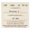 Image 3 : Canada 1884 Large Cent Coin BVF30 Obverse 2