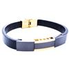 Image 1 : Leather Bracelet w/ Gold Accents