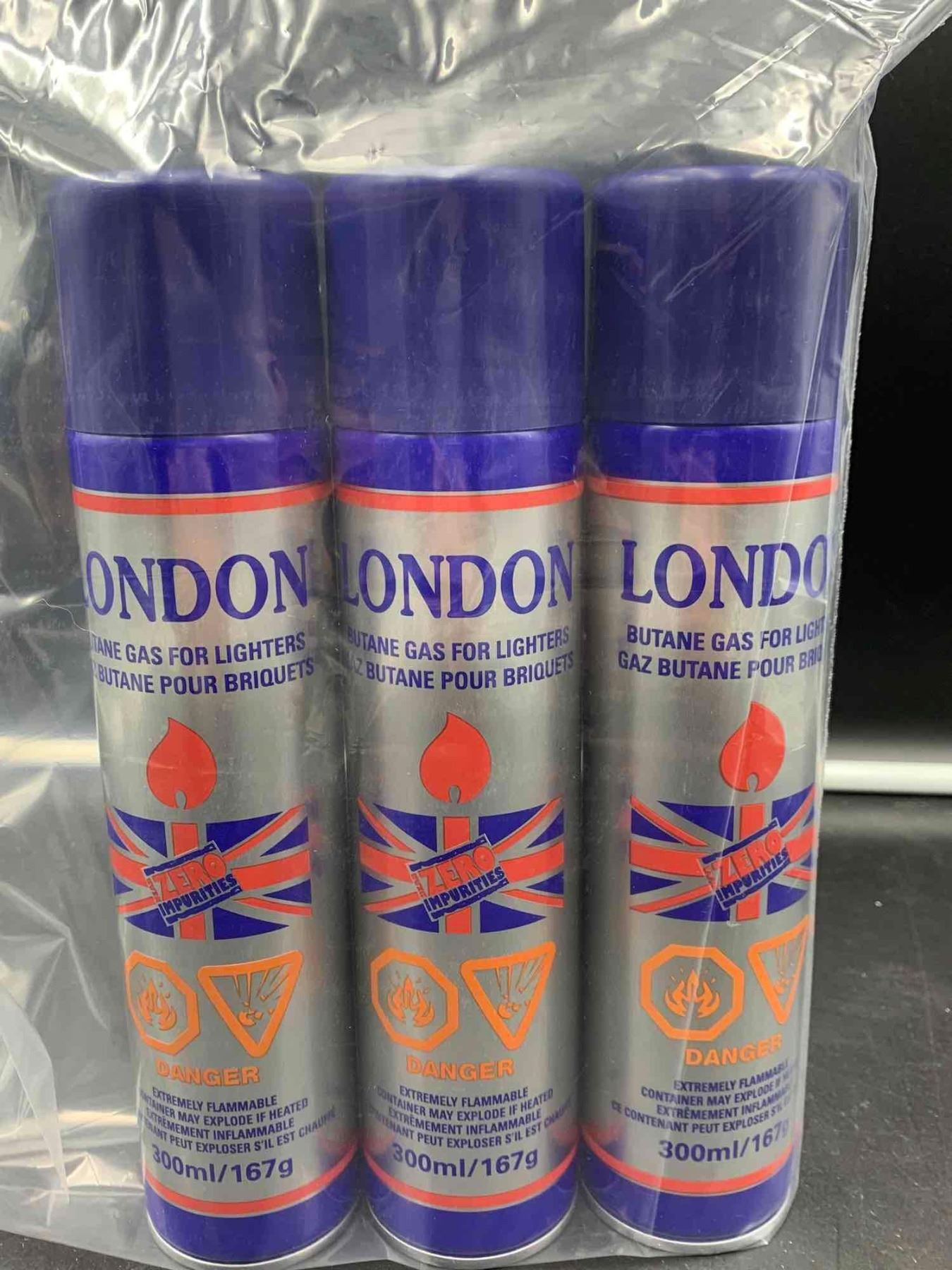 London Butane Gas for Lighters (3 x 300ml)