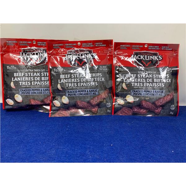 Jack Links Extra Thick Cut Beef Steak Strips (3 x 74g)