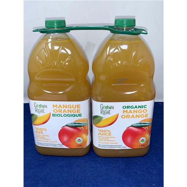 Grown Right Organic Mango Orange Juice (2 x 1.89L)