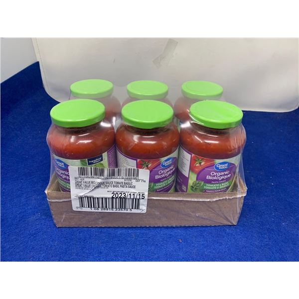 Great Value Organic Tomato & Basil Pasta Sauce (6 x 700ml)