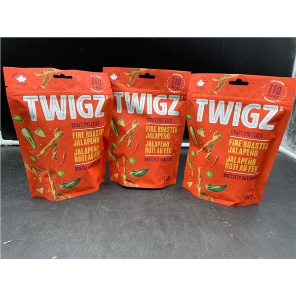 Twigz Craft Pretzels Fire Roasted Jalapeno (3 x 130g)