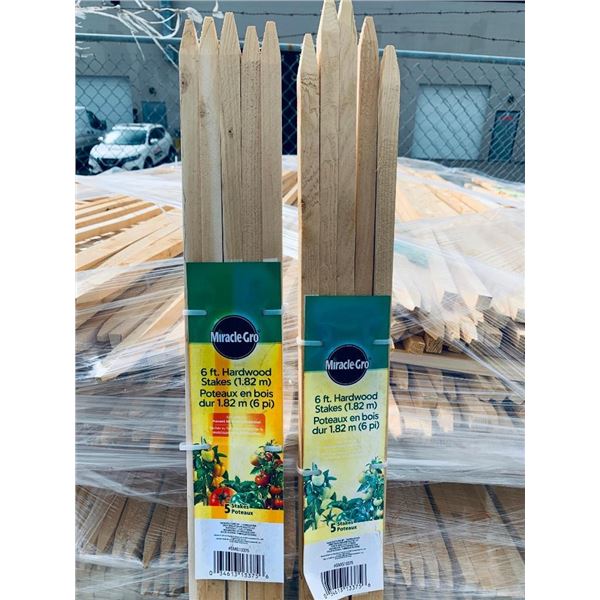 Miracle Grow 6 Ft Hardwood Stakes - Lot of 2 x 5 pack