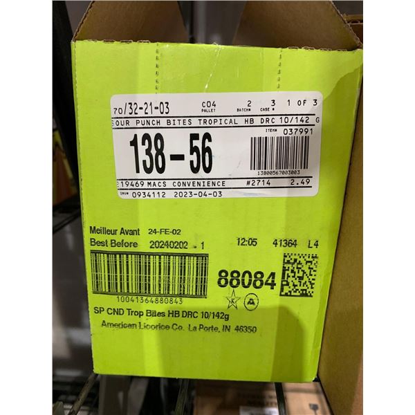 CASE LOT- Sour Punch Tropical 10 x 142g